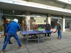 Tischtennisplatte am Staudenhof und im Freien